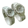 Fashion Square Case Lover Couple Watch in Gold Tone